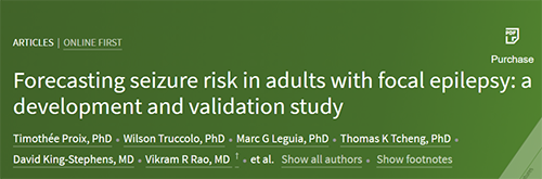 柳叶刀速递|癫痫爆发也可以像天气预告一样提前几天预测了！！！